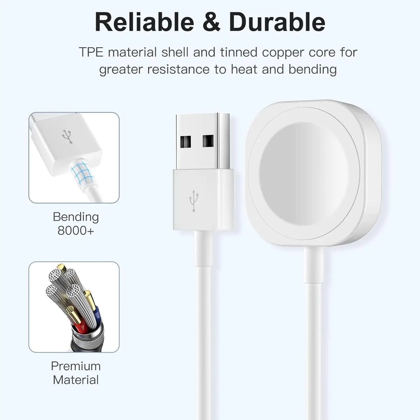 Chargeur rapide USB A magnétique sans fil 2024, pour Apple Watch Ultra série 9 8 7 6 SE Type C, câble de chargement pour iWatch série 5 3 2
