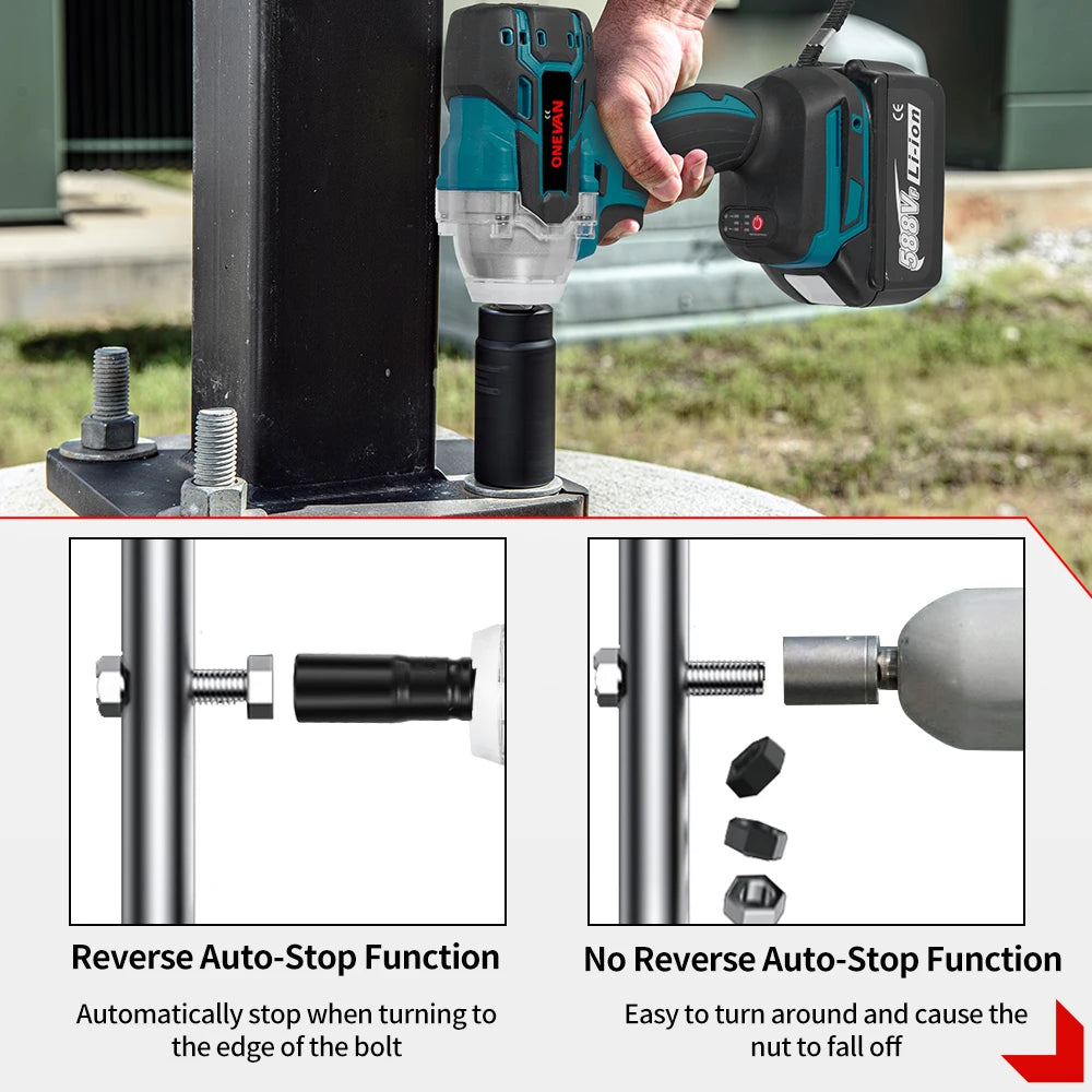 Tournevis ¹Èlectrique Sans Fil 520N.M cle a choc, visseuse sans fil,Outil de R¹Èparation de Voiture pour Batterie makita 18v outils, 1/2 Pouces