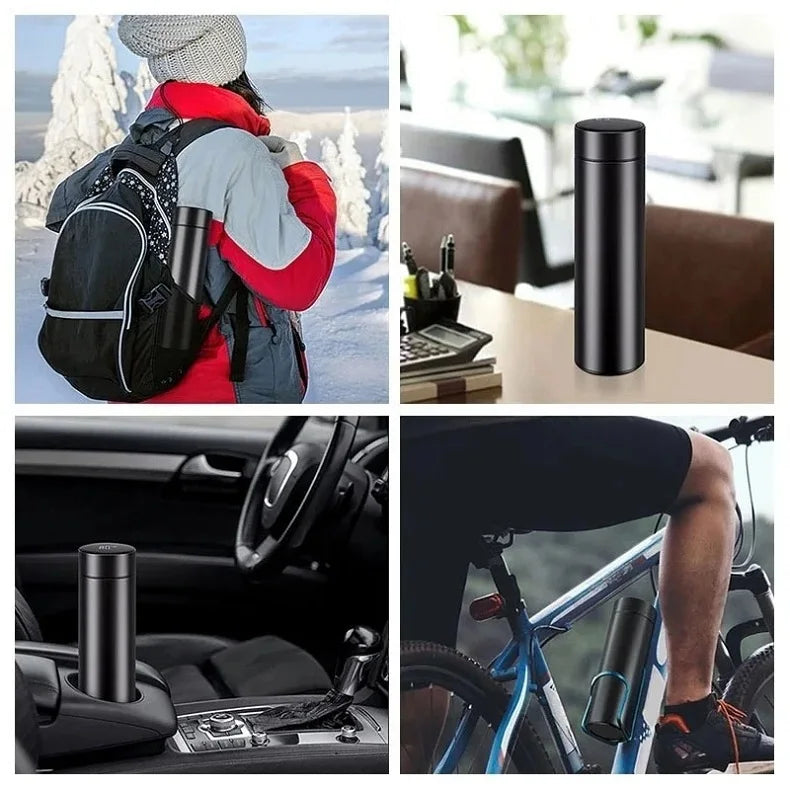 Bouteille thermos num¹Èrique intelligente avec affichage de la temp¹Èrature, tasse ½Ç caf¹È isol¹Èe sous vide, acier inoxydable 500, 304 ml, noir
