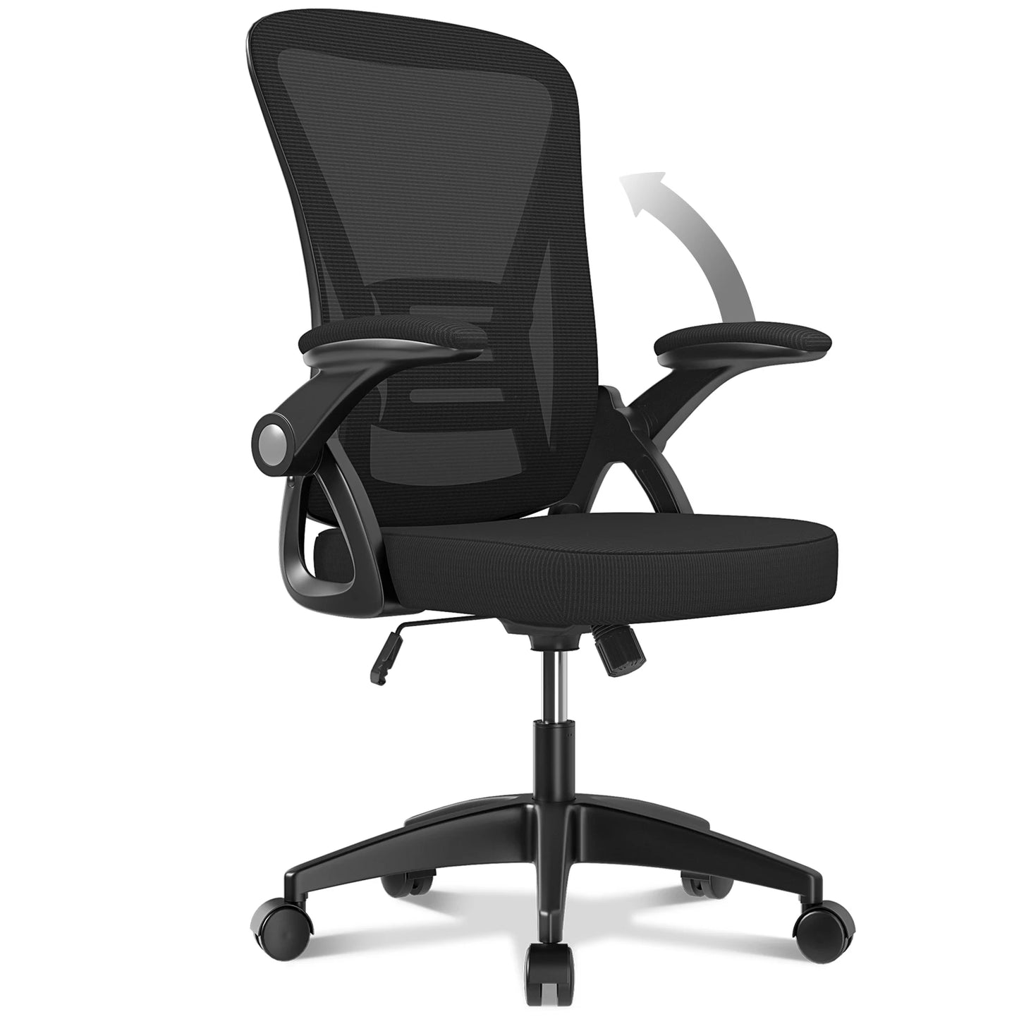 Chaise de Bureau Ergonomique avec Si¨¨ge Coulissant, Accoudoir Rabattable ¨¤ 90 ¡ã, Angle de Support Lombaire R¨¦glable, Recommande