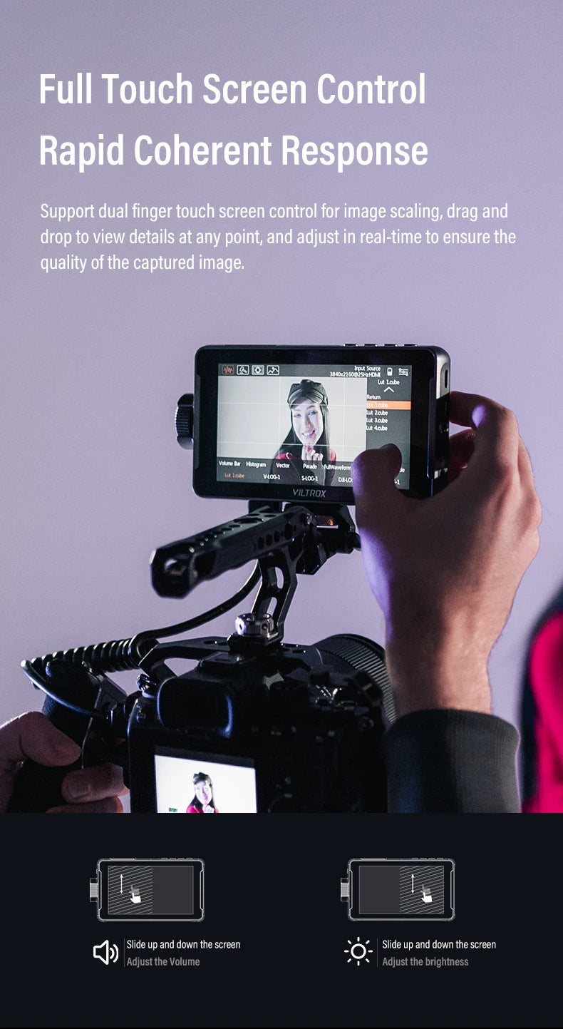 5.5 pouces s¨¦rie DC-550 portable HD cam¨¦ra moniteur ¨¦cran tactile HDMI 4K pour la photographie VzonFilmmaking TV cr¨¦ation