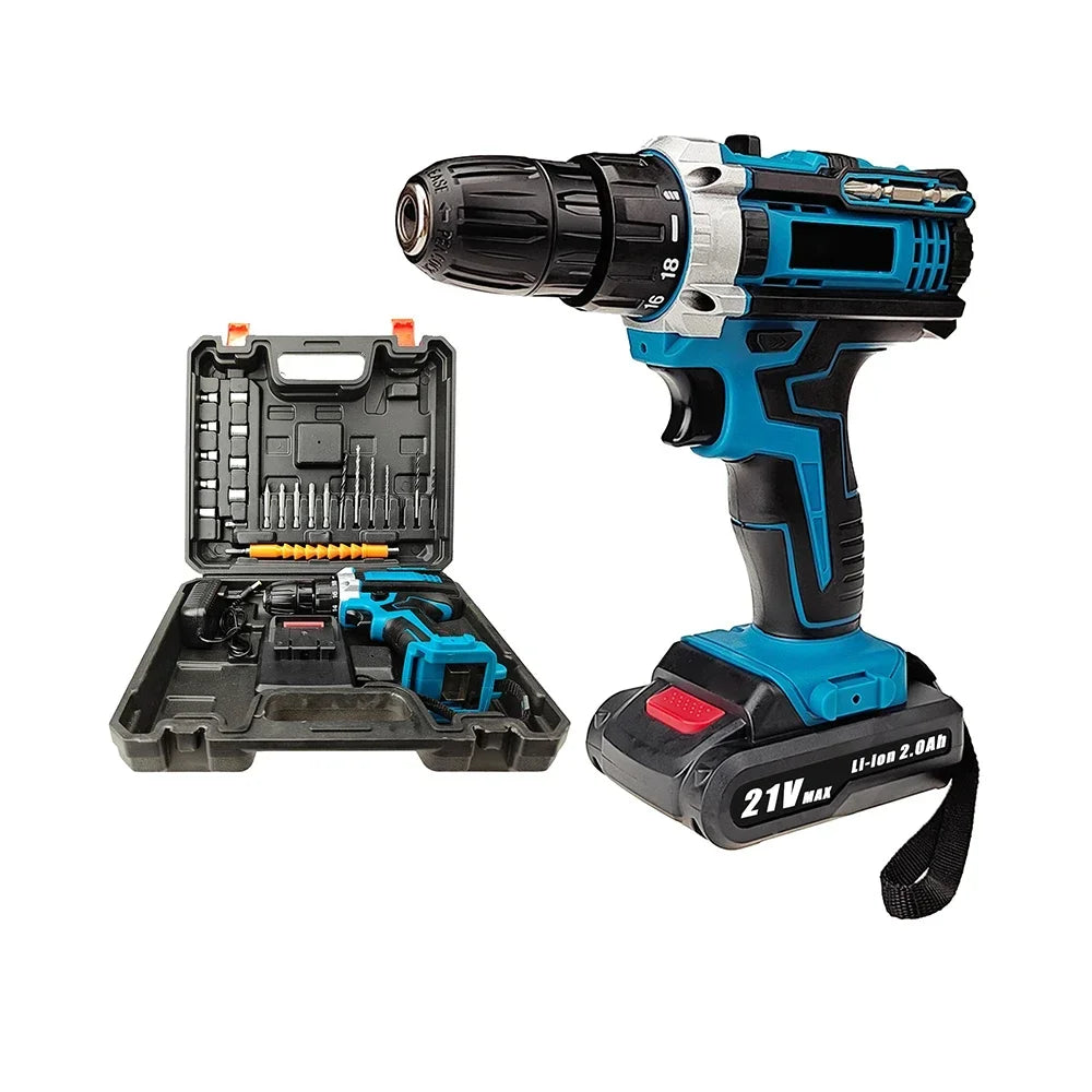 Tournevis sans fil ½Ç percussion 21V 1600, perceuses pliables ½Ç grande vitesse, perceuse ½Ç batterie aste, perceuse domestique, outils ¹Èlectriques avec forets