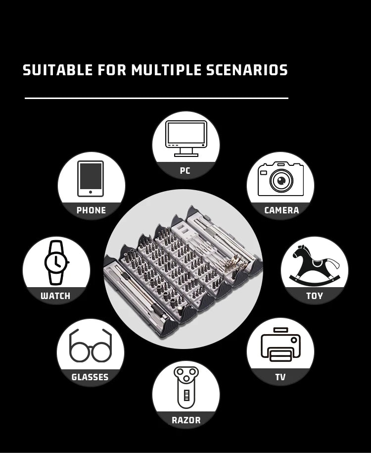 Jeu de tournevis de pr¹Ècision 128 en 1, embouts Torx magn¹Ètiques, portable, professionnel, ensemble d'outils de r¹Èparation ¹Èlectronique
