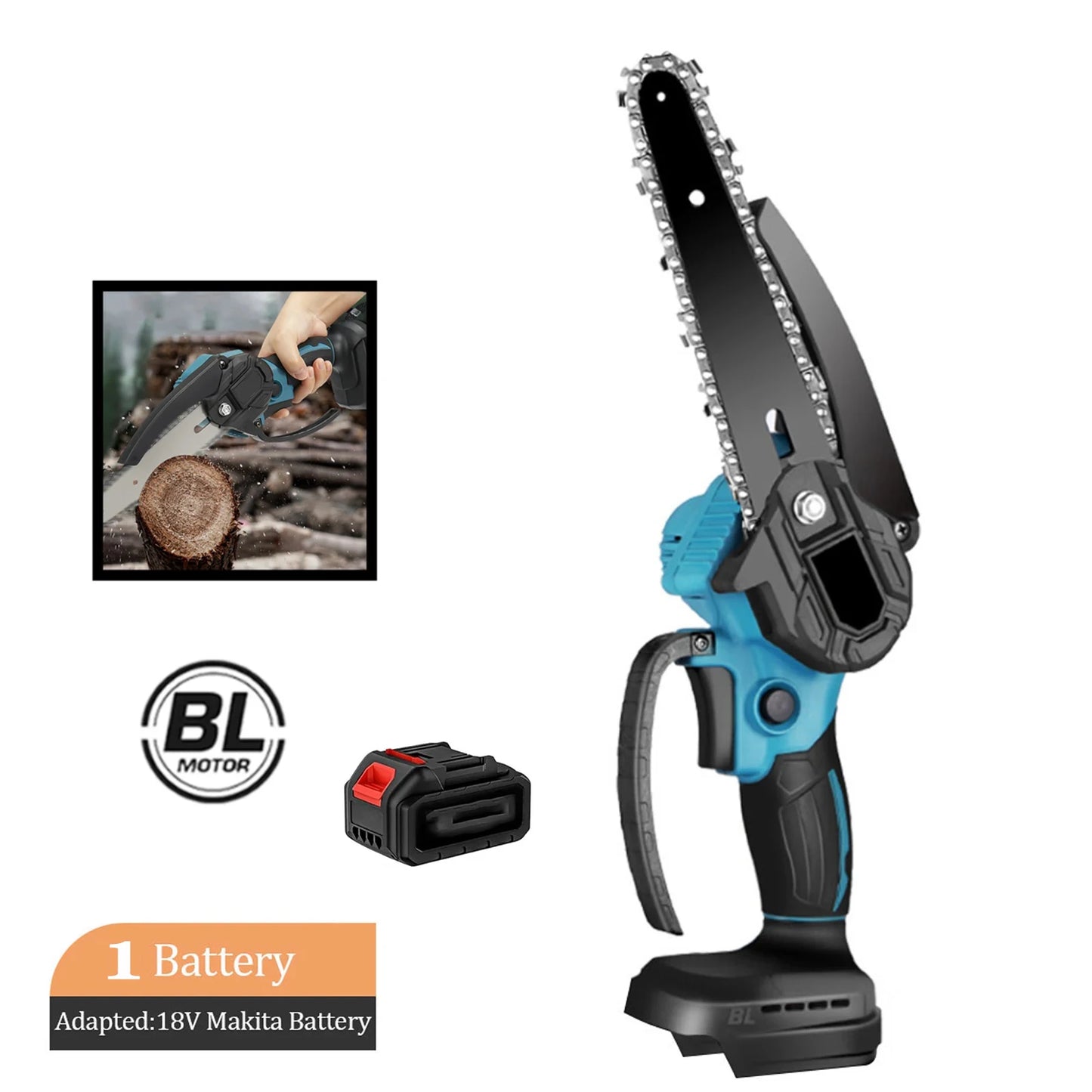 Scie ¹Èlectrique sans fil pour Makita, batterie 18V, Omicrophone automatique, d¹Èterminer le jardin, l'exploitation forestiõ¹re, la tron?onneuse, la coupe du bois, l'outil ¹Èlectrique, 6"