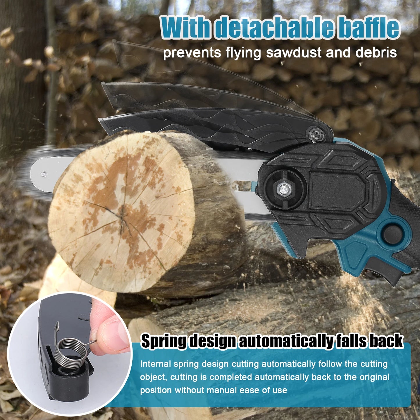 Scies ½Ç ¹Èlaguer ¹Èlectriques, petite tron?onneuse ½Ç fendre le bois, moteur ½Ç brosse, outil de travail de calcul ½Ç une main pour la coupe de verger de jardin, 21V, 6 po