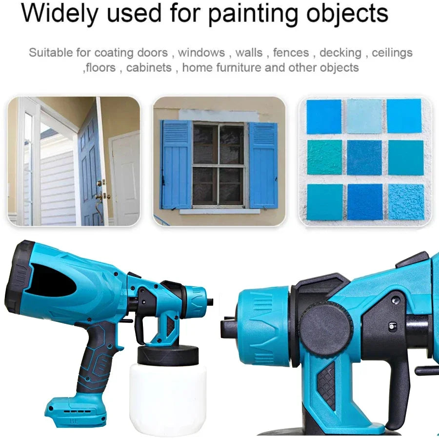 Pistolet ¨¤ peinture ¨¦lectrique sans fil, pulv¨¦risateur de peinture, a¨¦rographe de rev¨ºtement en acier pour meubles automobiles, pulv¨¦risateur de peinture facile, batterie 18V, 800ml