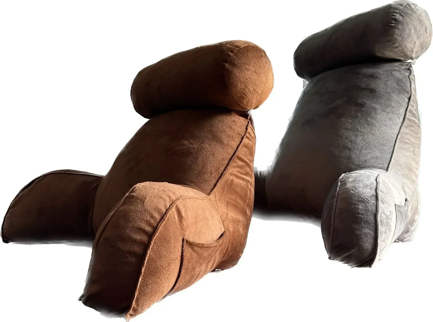 Oreiller de lecture en mousse ½Ç m¹Èmoire de forme ultra doux, coussin de dos de chevet de canap¹È de bureau, coussins de soutien lombaire de lit, assistance de dos de dossier,Gray,75x40x40cm
