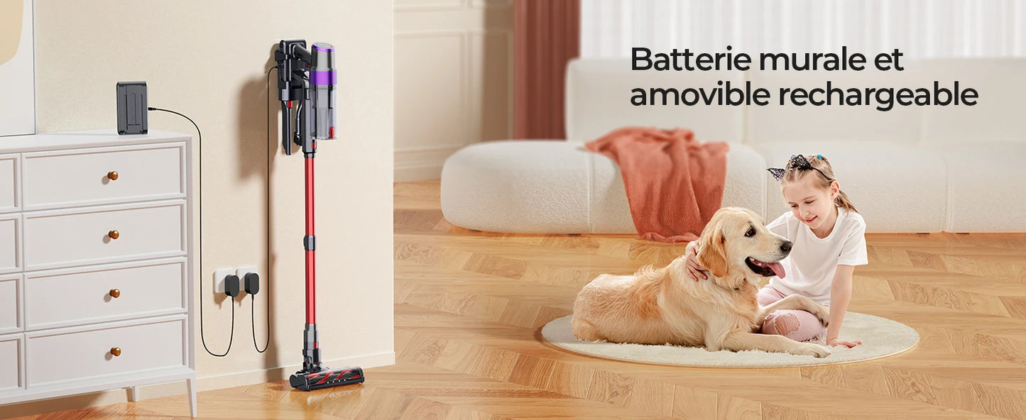 Aspirateur sans fil moteur sans balais, appareil m¨¦nager sans fil, batterie perfective, 60 minutes, 48Kpa, 500W, Elite 8 Car, nouveau