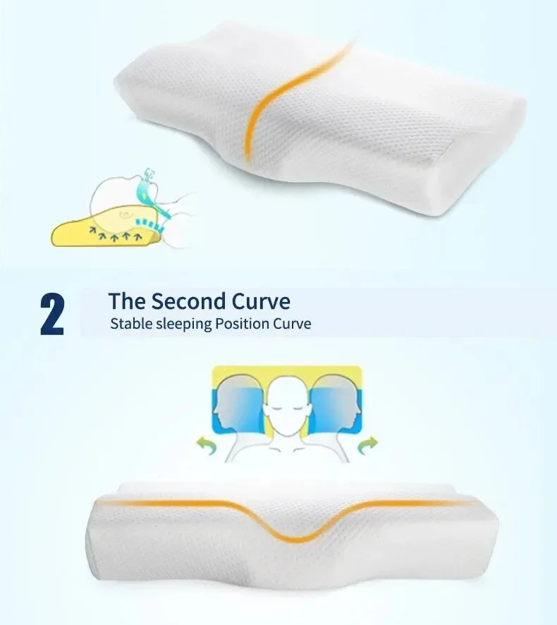 Oreiller de lit en mousse ½Ç m¹Èmoire de forme, 4WD, protection du cou, rebond lent, en forme de papillon, sant¹È cervicale, 1 piõ¹ce, 50x30x10CM