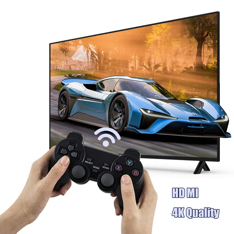 Console de jeu vid¨¦o avec double manette sans fil, 2.4 Go, 4K, 15000 jeux, 64 Go, jeux r¨¦tro pour PS1, GBA, cadeau de No?l