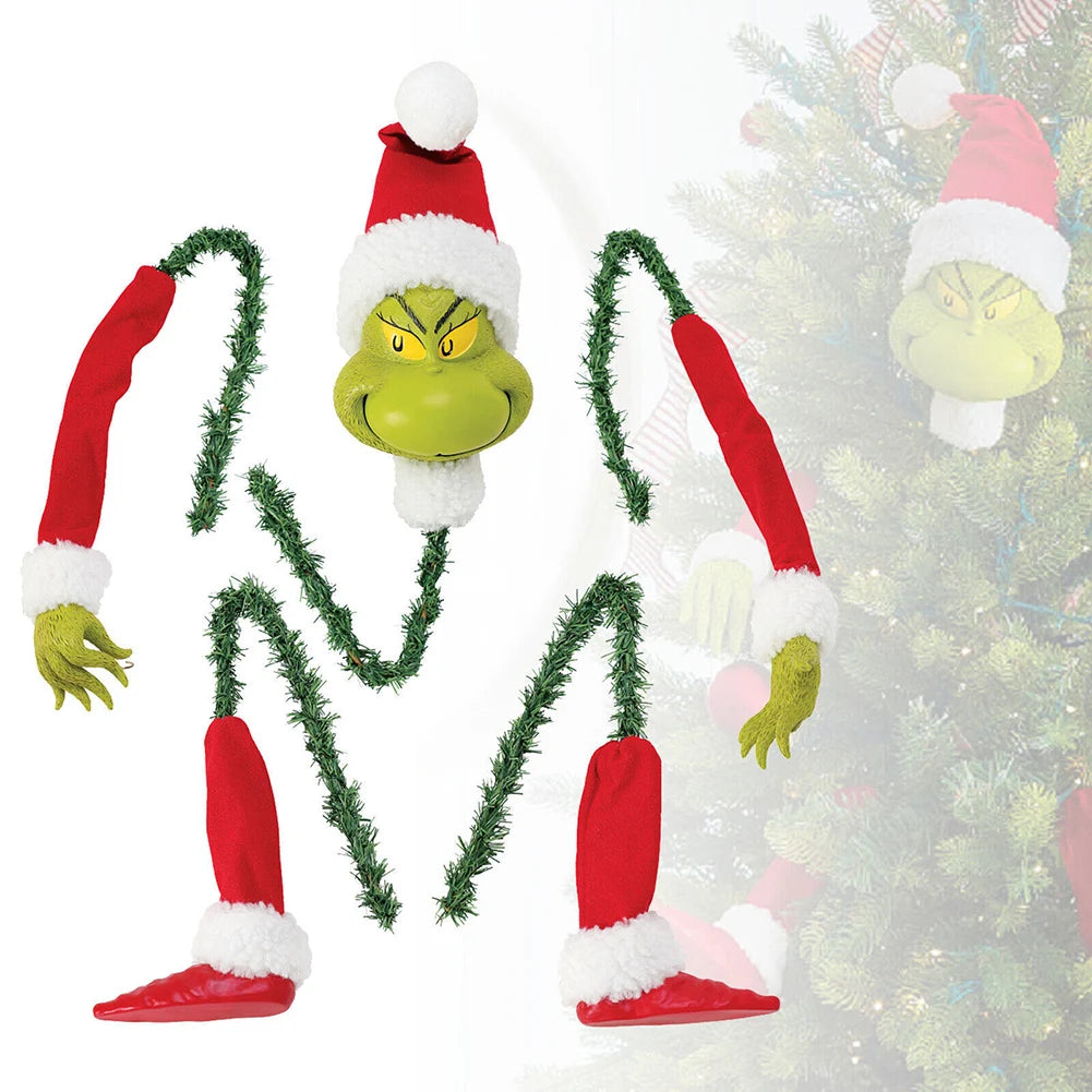 Ornements de tÄÇte de bras et de jambe de d¹Ècor d'arbre de No?l, support de tÄÇte, bras et jambes, corps d'elfe de Grinch, d¹Ècoration d'arbre pour la fÄÇte de No?l