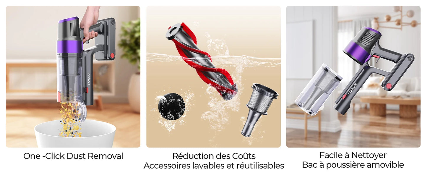 Aspirateur sans fil moteur sans balais, appareil m¨¦nager sans fil, batterie perfective, 60 minutes, 48Kpa, 500W, Elite 8 Car, nouveau