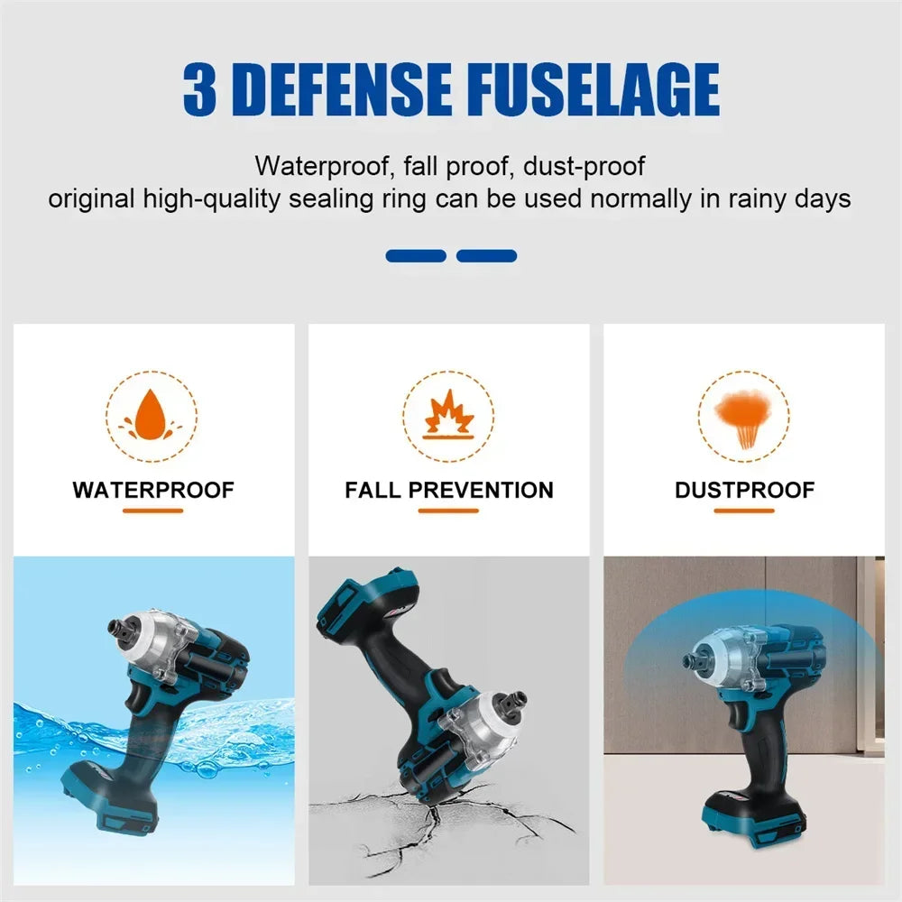 Outils ¹Èlectriques rechargeables sans fil sans balais, compatibles avec la batterie Makita 18V, 1/2"
