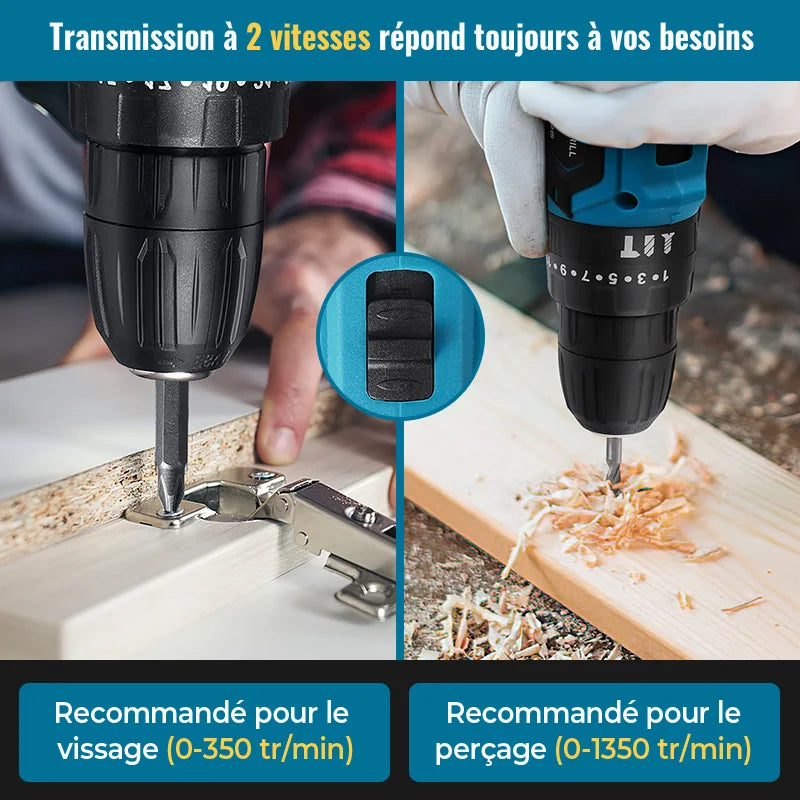 Tournevis sans fil ½Ç impact 28V, perceuses ½Ç grande vitesse, perceuse ½Ç batterie aste, perceuse domestique, outils ¹Èlectriques avec forets