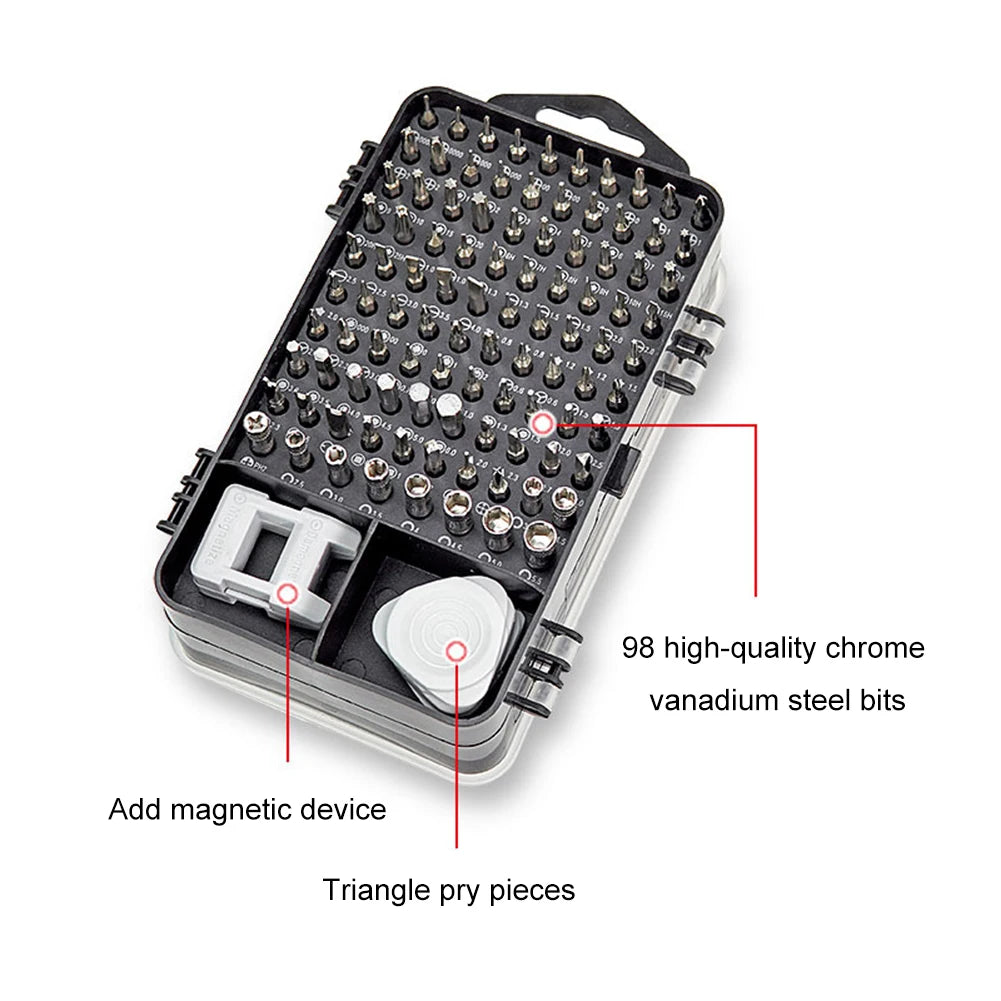 Jeu d'embouts de tournevis de pr¨¦cision multi-bits, tournevis Torx, pince ¨¤ ¨¦piler, outil de r¨¦paration de t¨¦l¨¦phone portable pour ordinateur, 115 en 1