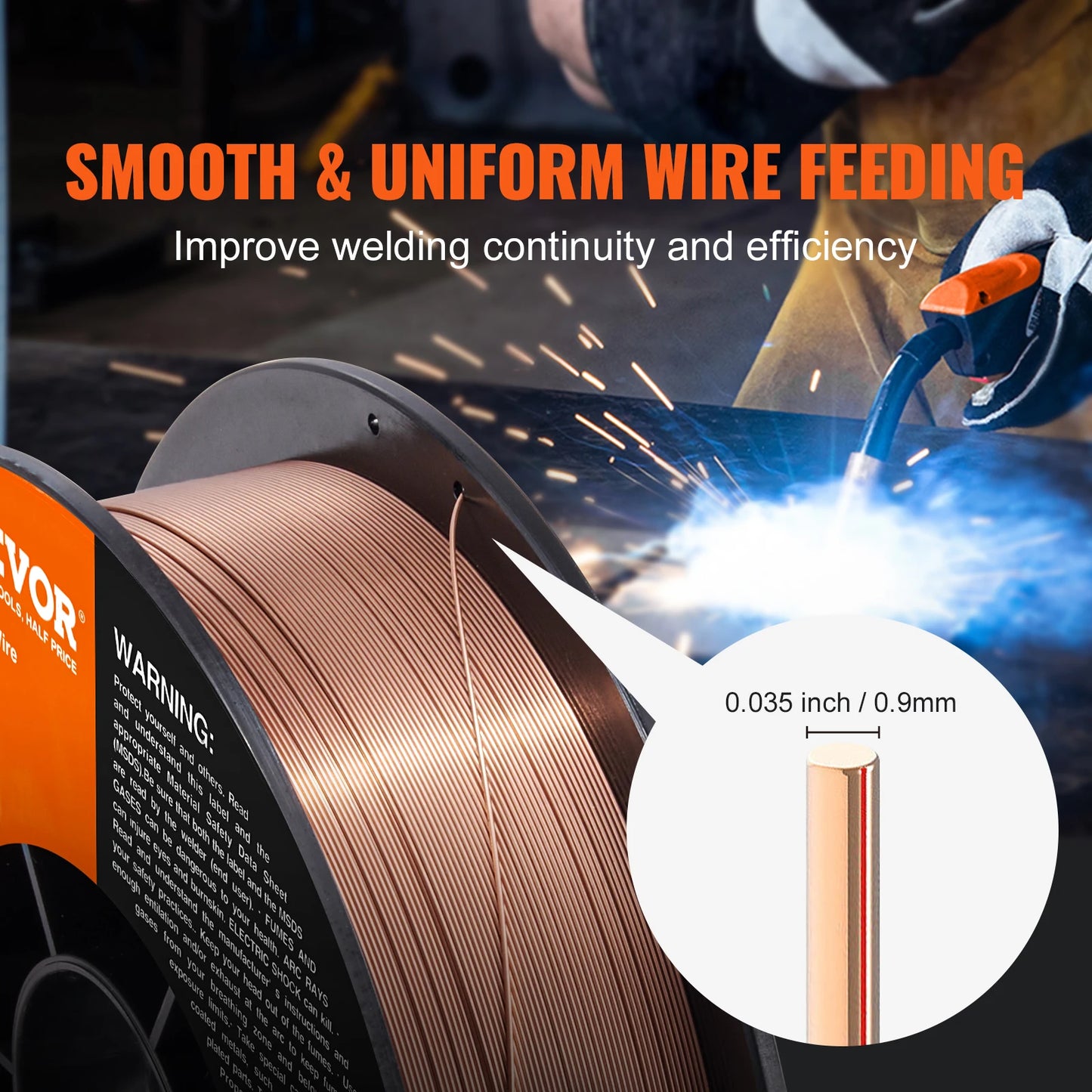 Fil de Soudage 0,8 mm 5 kg Fil de Soudure MIG ER70S-6 Bobine Fil ½Ç Souder Solide Acier Doux 200 mm R¹Èsistance Traction 490-670 MPa Alimentation Lisse Joints Soudure Solides pour Machine ½Ç Souder