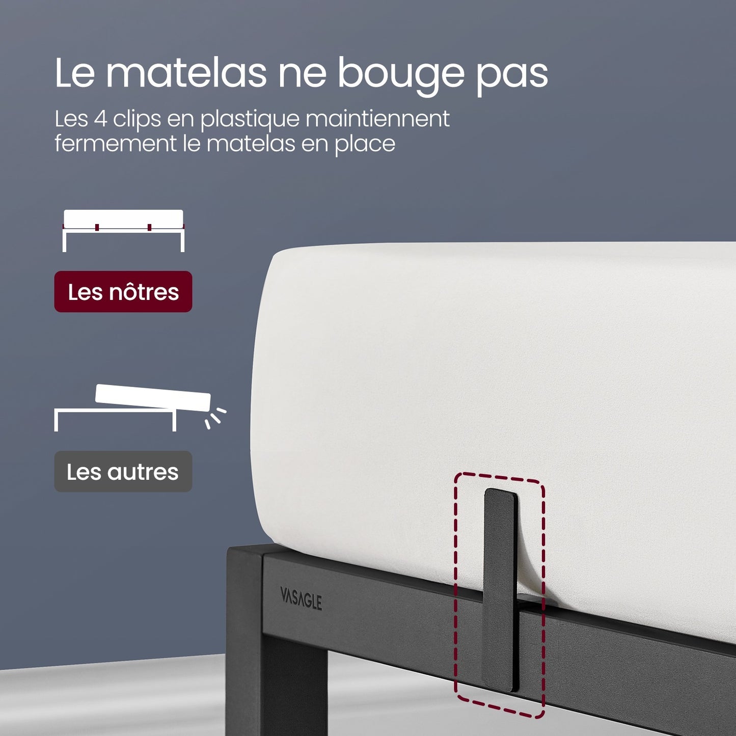 Lit Simple, Lit 1 Personne/Lit Double, Lit 2 Personnes, Cadre de Lit en M¨¦tal avec ¨¦tag¨¨res de Rangement, Lit Adolescent, Adapt¨¦ pour Matelas 160 x 200 cm, Montage Facile, Noir Classique