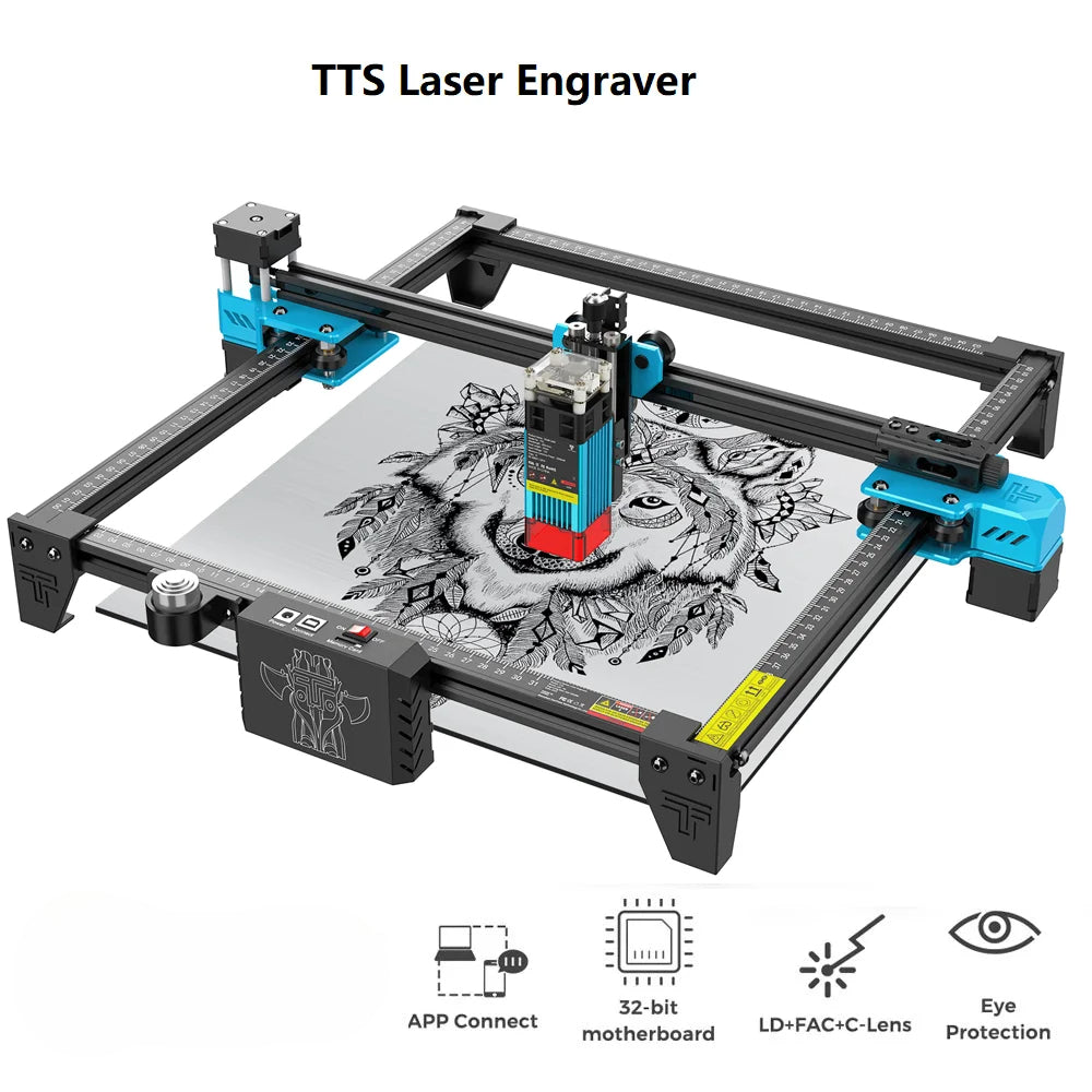 Laser Graveur TTS-10Pro Gravure Machine De Découpe Bois Outil Métal Acrylique CNC Gravure Gravure Support WIFI 40W