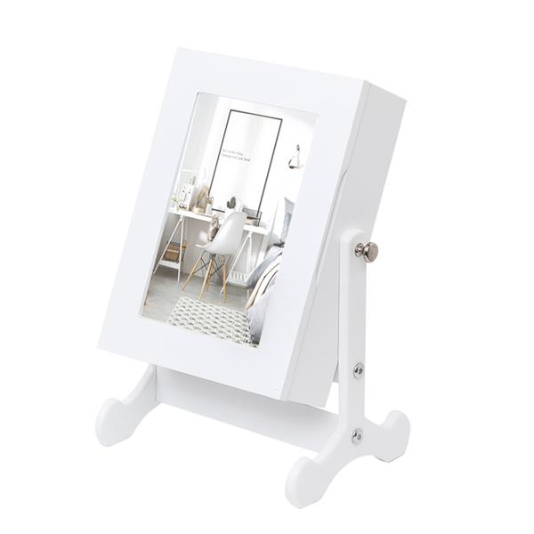 Giantex Petite Armoire ¨¤ Bijoux Miroir Organisateur Armoire de Rangement Bo?te de Comptoir avec Support (Blanc)