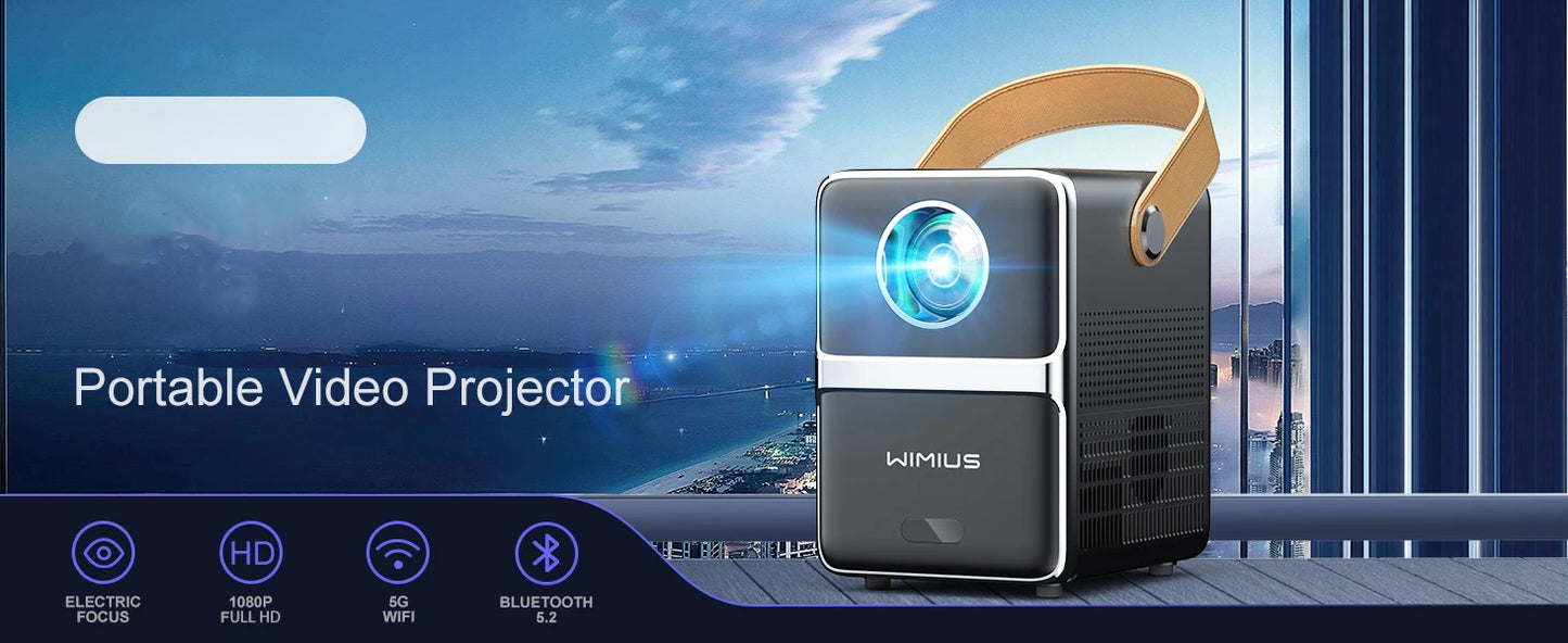 Projecteur de th¨¦atre portable, 18000lumens, WiFi 5G, Bluetooth, prise en charge Full HD, ¨¦cran 1080P, home cin¨¦ma