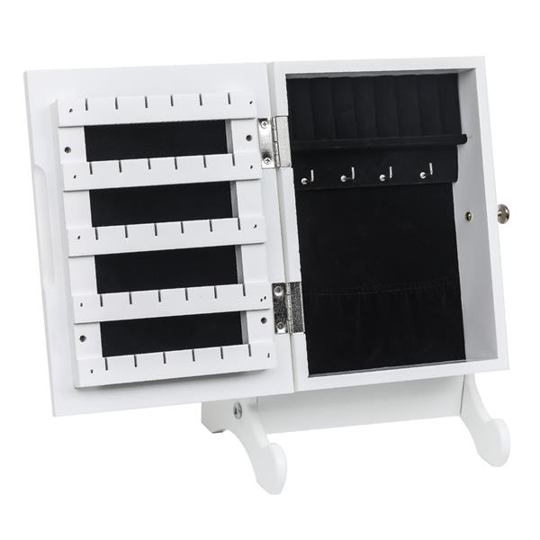 Giantex Petite Armoire ¨¤ Bijoux Miroir Organisateur Armoire de Rangement Bo?te de Comptoir avec Support (Blanc)