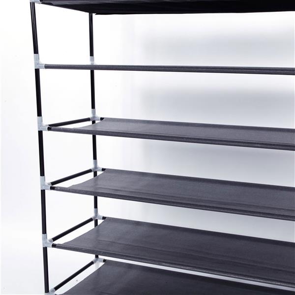 Porte-chaussures en tissu non tiss¨¦ ¨¤ 10 ¨¦tages avec poign¨¦e, ¨¤ assemblage simple Noir