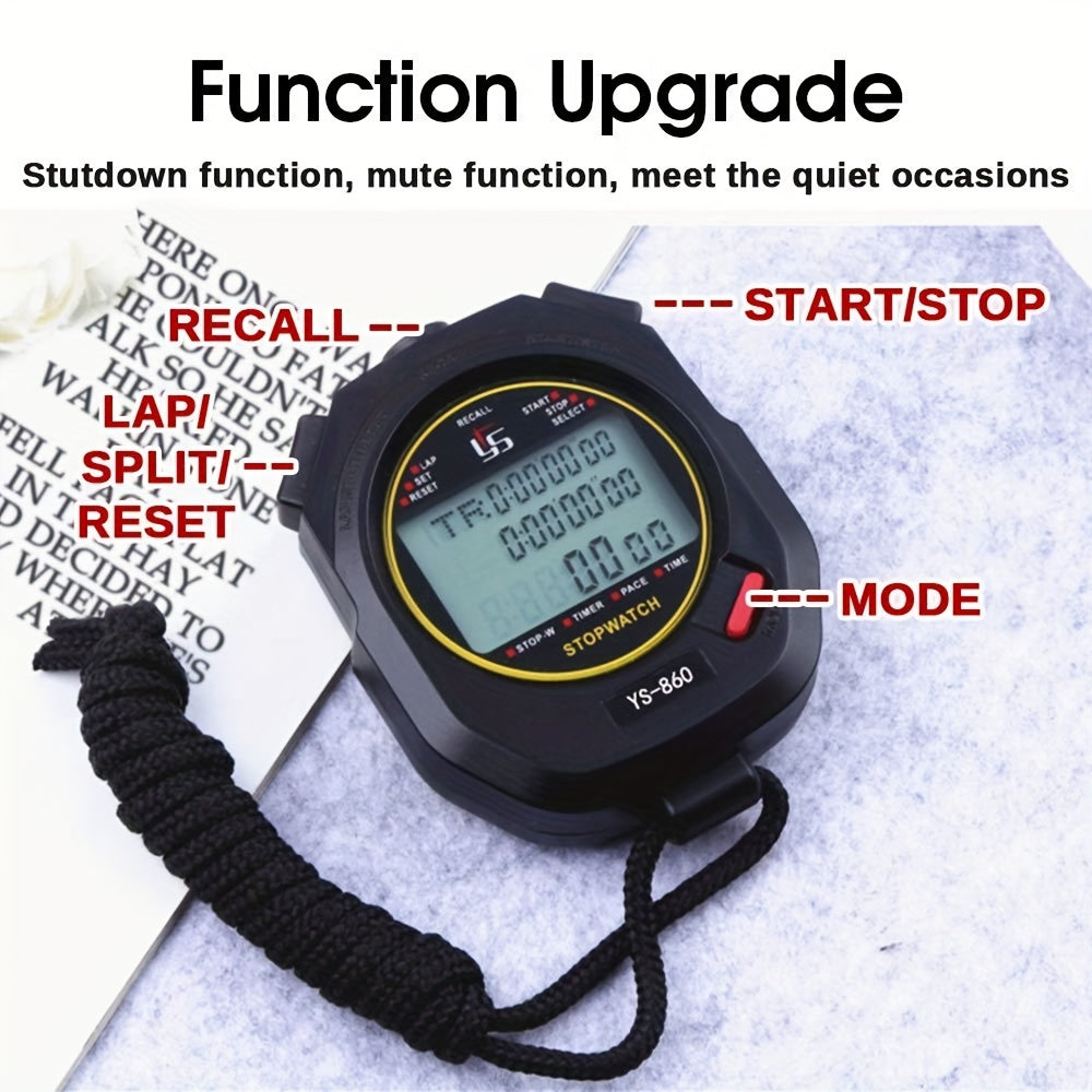 Chronom¨¨tre num¨¦rique de pr¨¦cision avec fonction de sauvegarde des donn¨¦es, mode silencieux, fonction d'arr¨ºt et sifflet pour les sports et la remise en forme