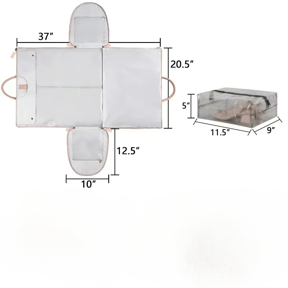 Sac à vêtement en cuir PU avec lettres personnalisées pour femme, sac de sport pliable, sac imbibé pour le voyage, grande taille