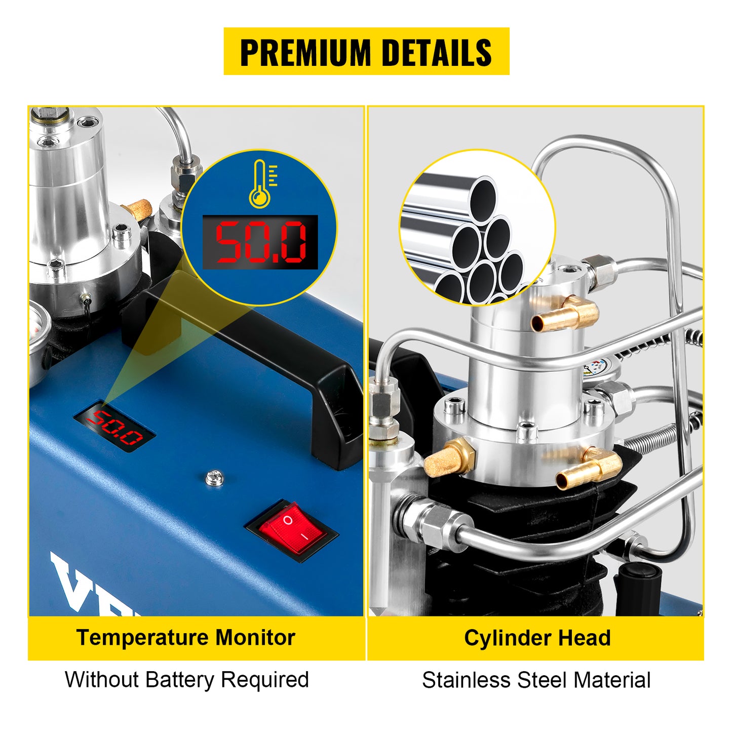 Pompe ¨¤ Air PCP Pression 300BAR 30MPA 4500PSI 1800W Refroidissement Eau Arr¨ºt Manuel pour Bouteille Plong¨¦e Paintball