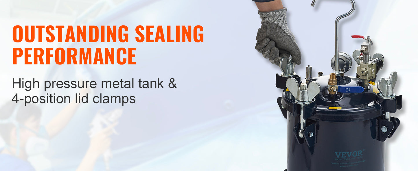 Pot de Pression de Peinture ¨¤ l'Air Pr¨¦cieux, Mastic de R¨¦paration de Fuite en M¨¦tal T1, pour l'Industrie et la Construction de Maisons, 10L