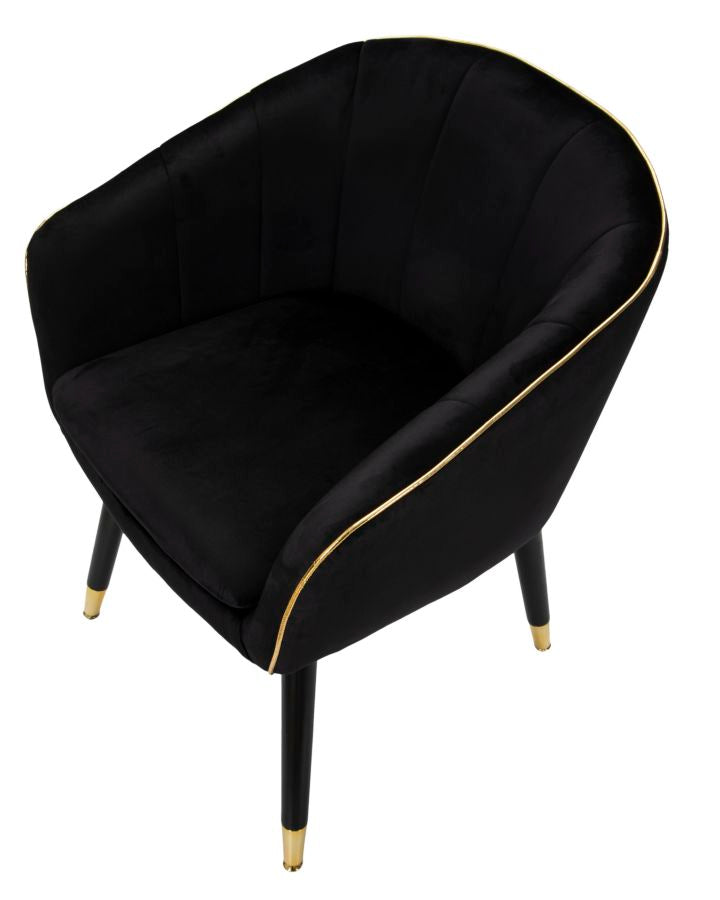 POLTRONA PARIS NERA/OR CM 62X58X78