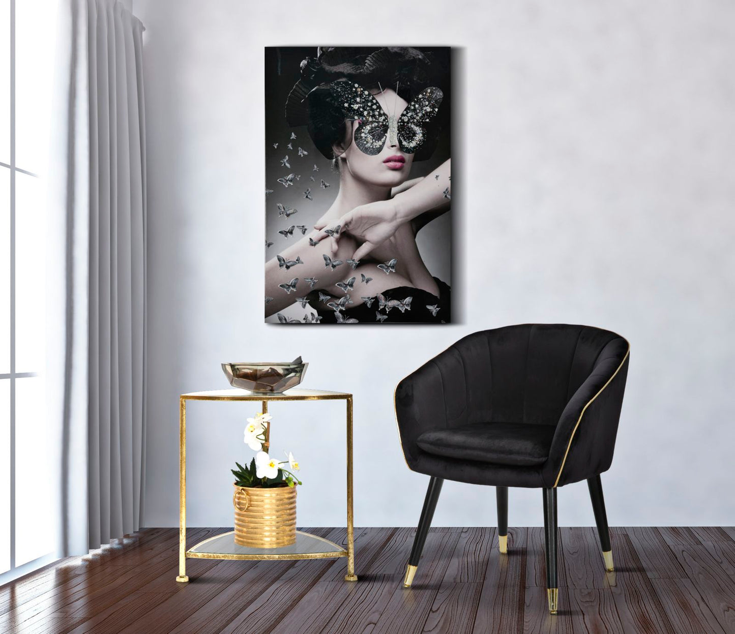 POLTRONA PARIS NERA/OR CM 62X58X78