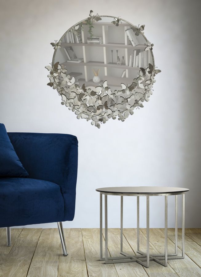 SPECCHIO FARFALLE ROND ARGENT CM ? 91X3X94