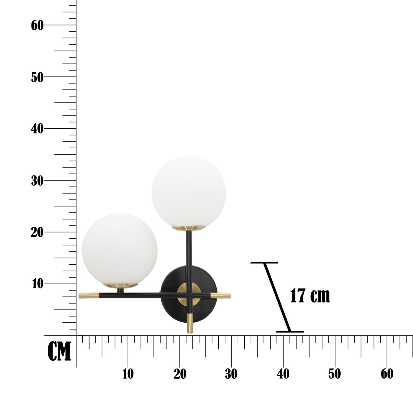 LAMPADA DA MURO DARKY DOUBLE CM 30x17x35