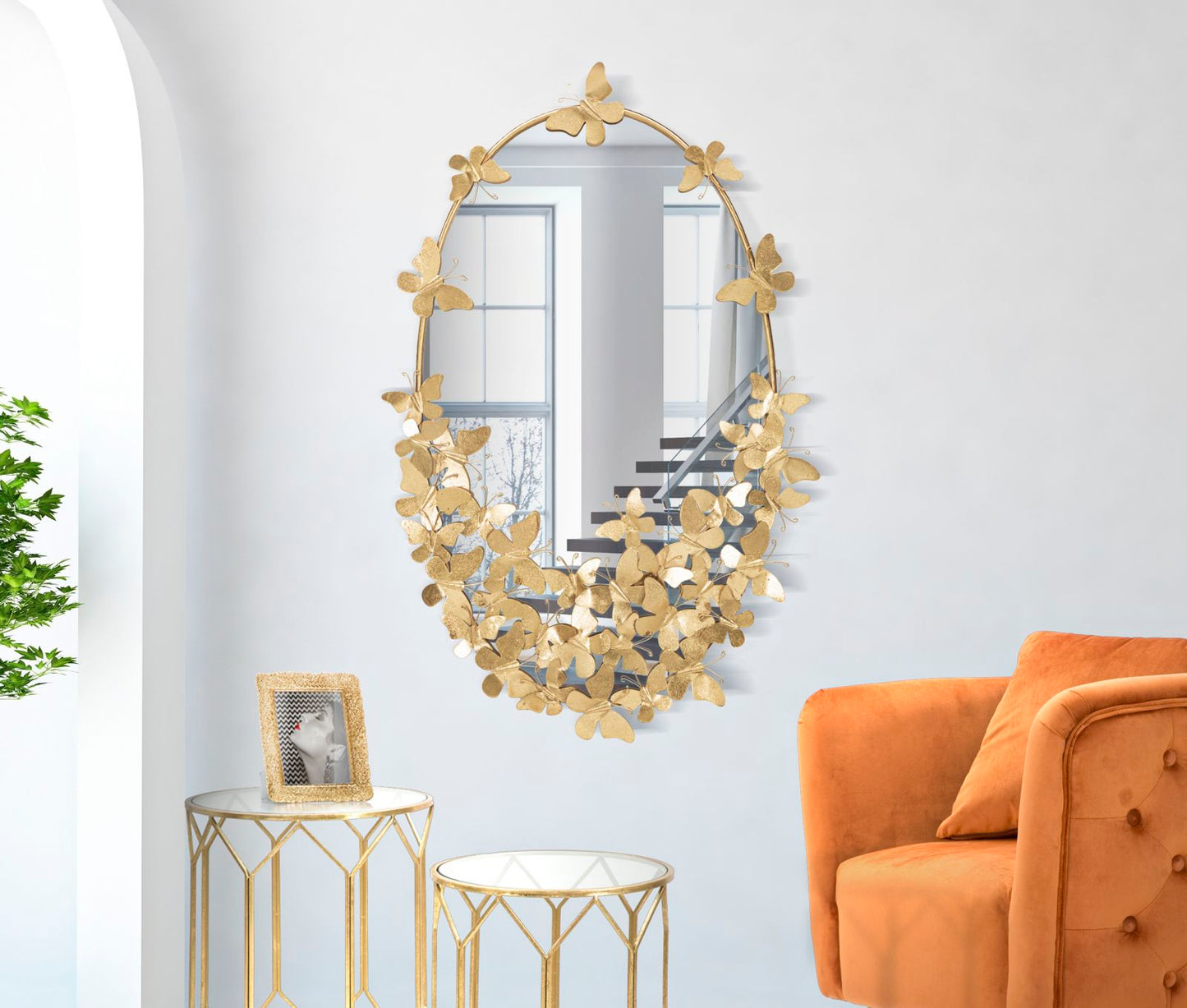 SPECCHIO GLAM OVALE PAPILLON CM 59X3X89,5 (MISURA SPECCHIO CM 46X78)