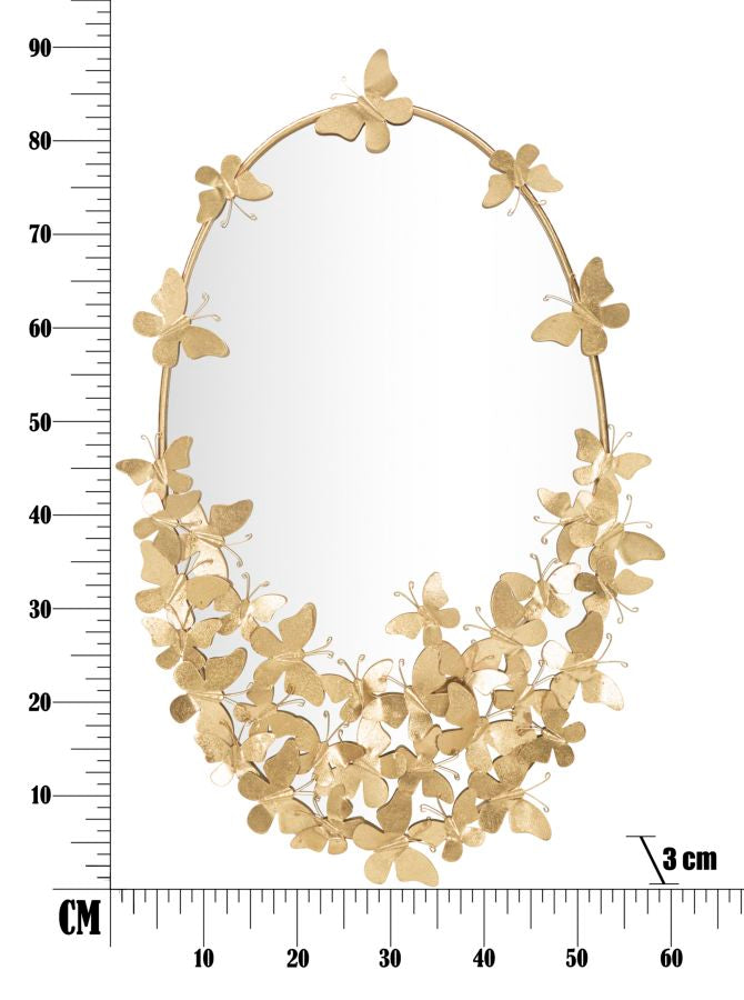 SPECCHIO GLAM OVALE PAPILLON CM 59X3X89,5 (MISURA SPECCHIO CM 46X78)