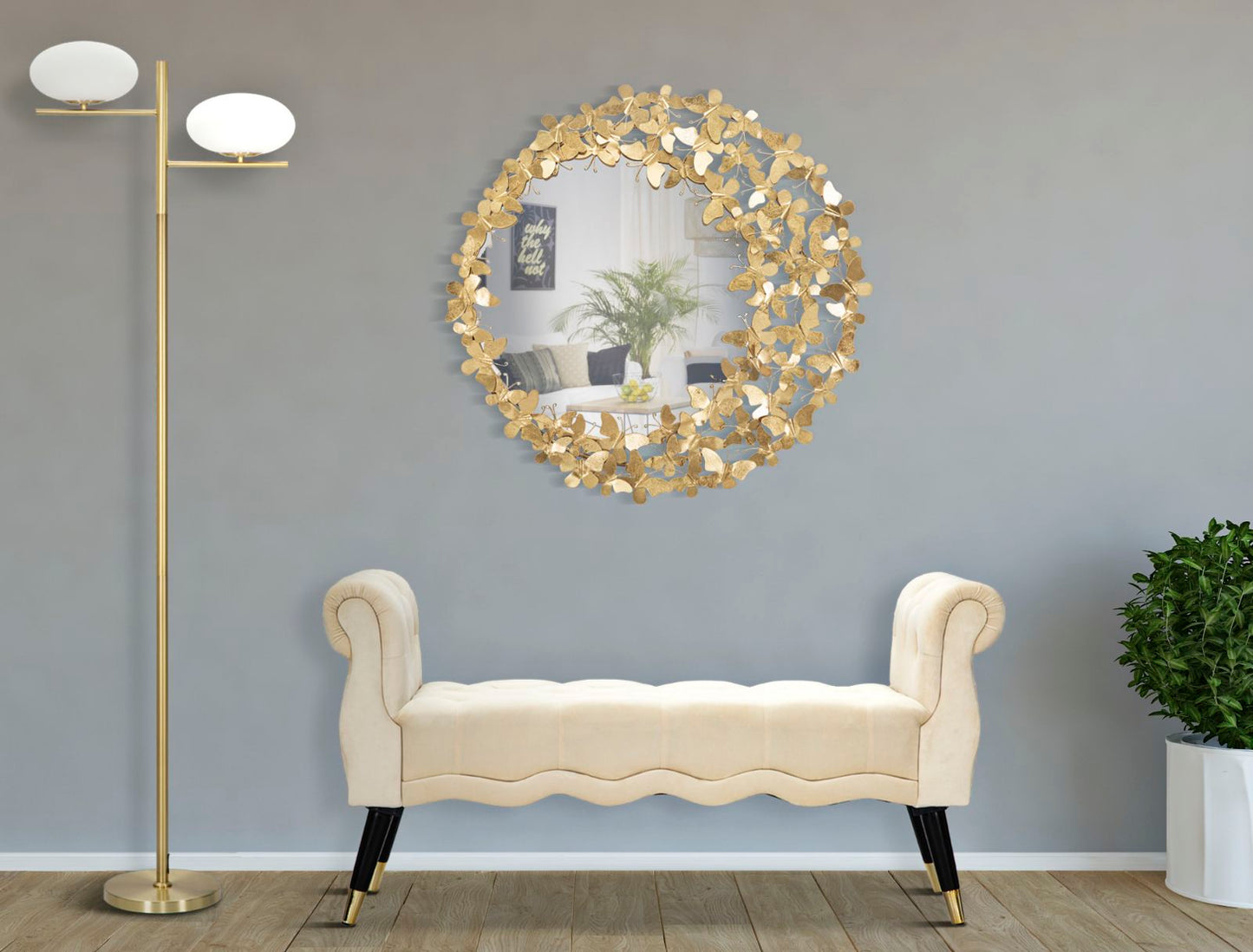 SPECCHIO GLAM PAPILLON VENT ? CM 81,5X3,5 (MISURA SPECCHIO CM ?55)