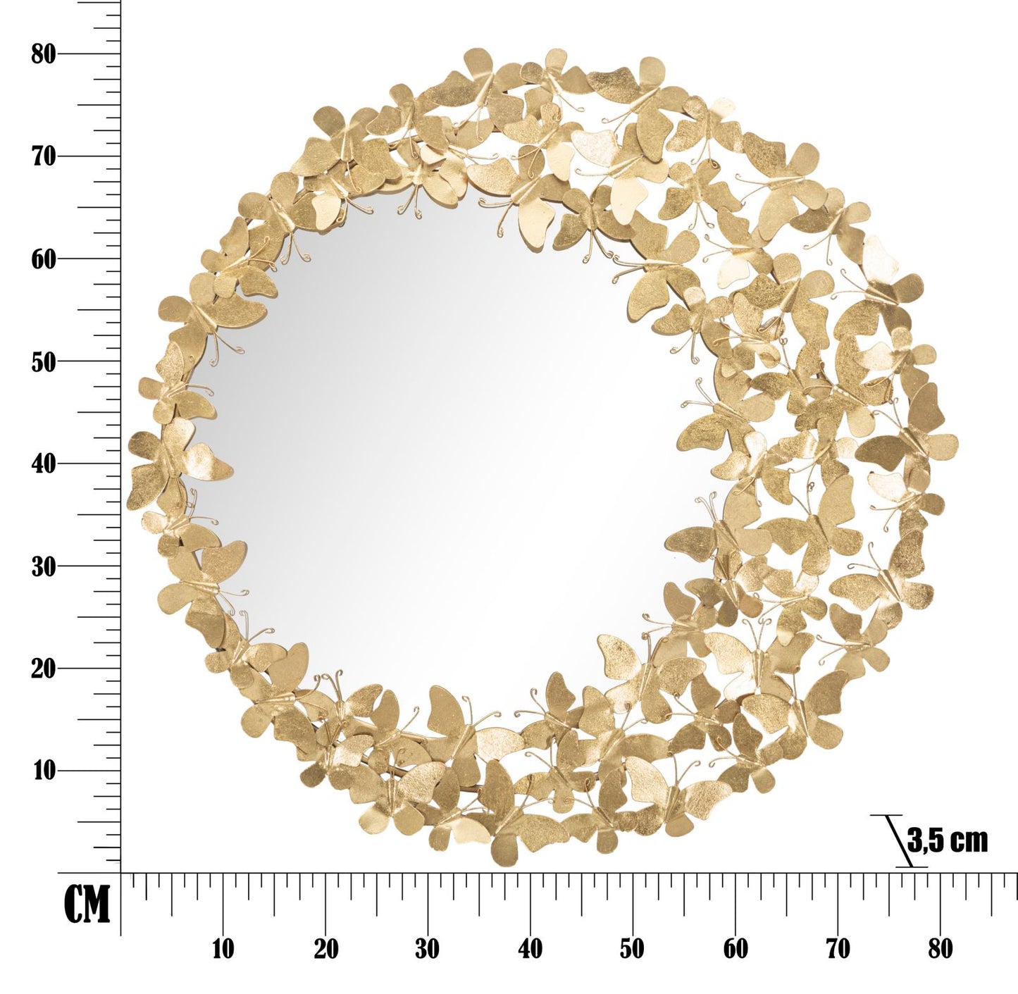 SPECCHIO GLAM PAPILLON VENT ? CM 81,5X3,5 (MISURA SPECCHIO CM ?55)