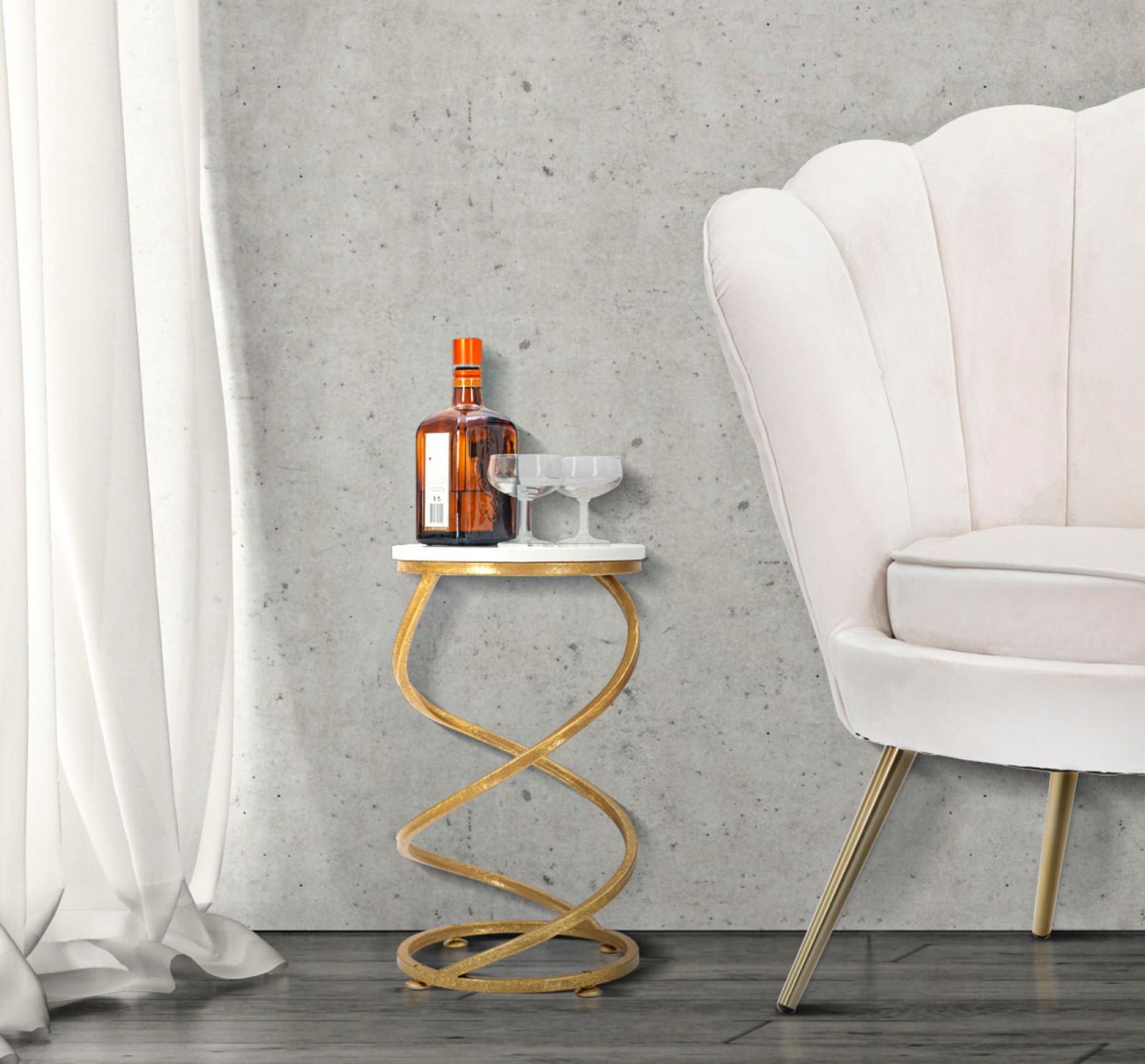 TAVOLINETTO SPIRALE MARBRE CM ? 27,5X47,5