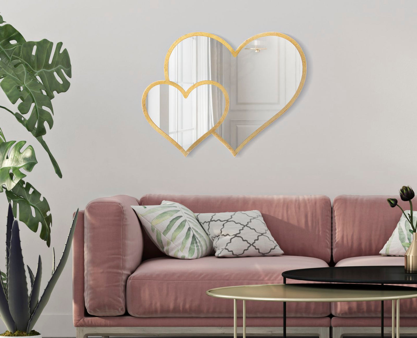 SPECCHIO GLAM DOUBLE COEUR CM 65X2X50