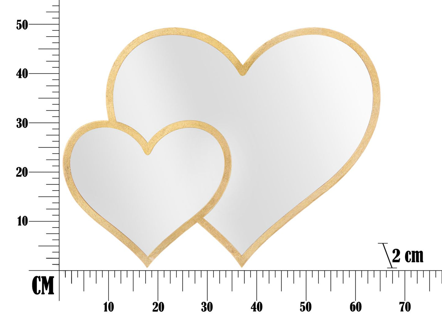 SPECCHIO GLAM DOUBLE COEUR CM 65X2X50