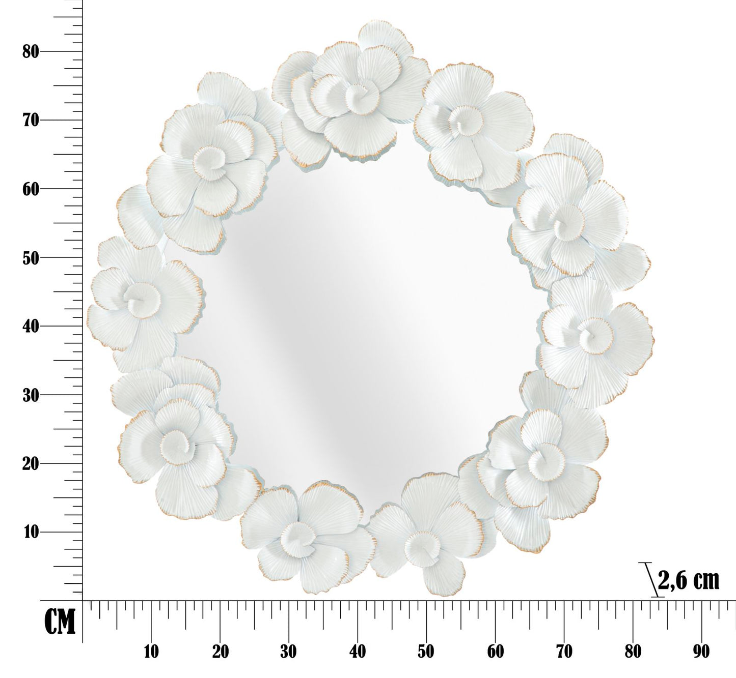 SPECCHIO FLEUR BLANCHE CM 82X2,6X85,5