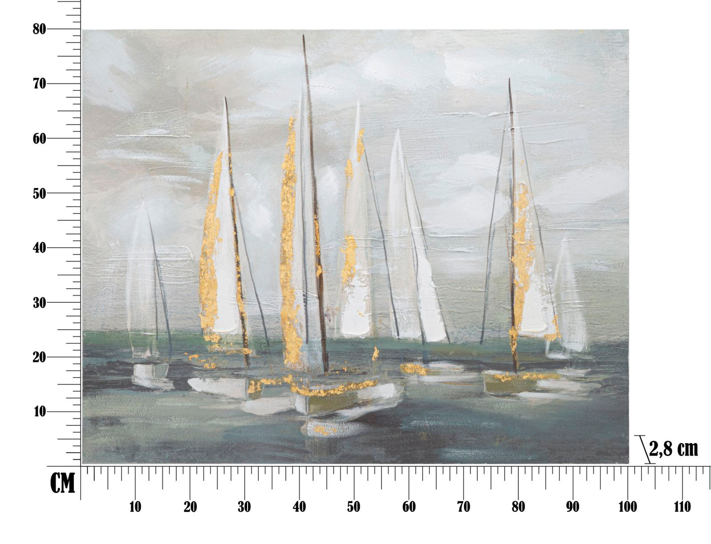 DIPINTO SU TELA BATEAU D'OR CM 100X2,8X80