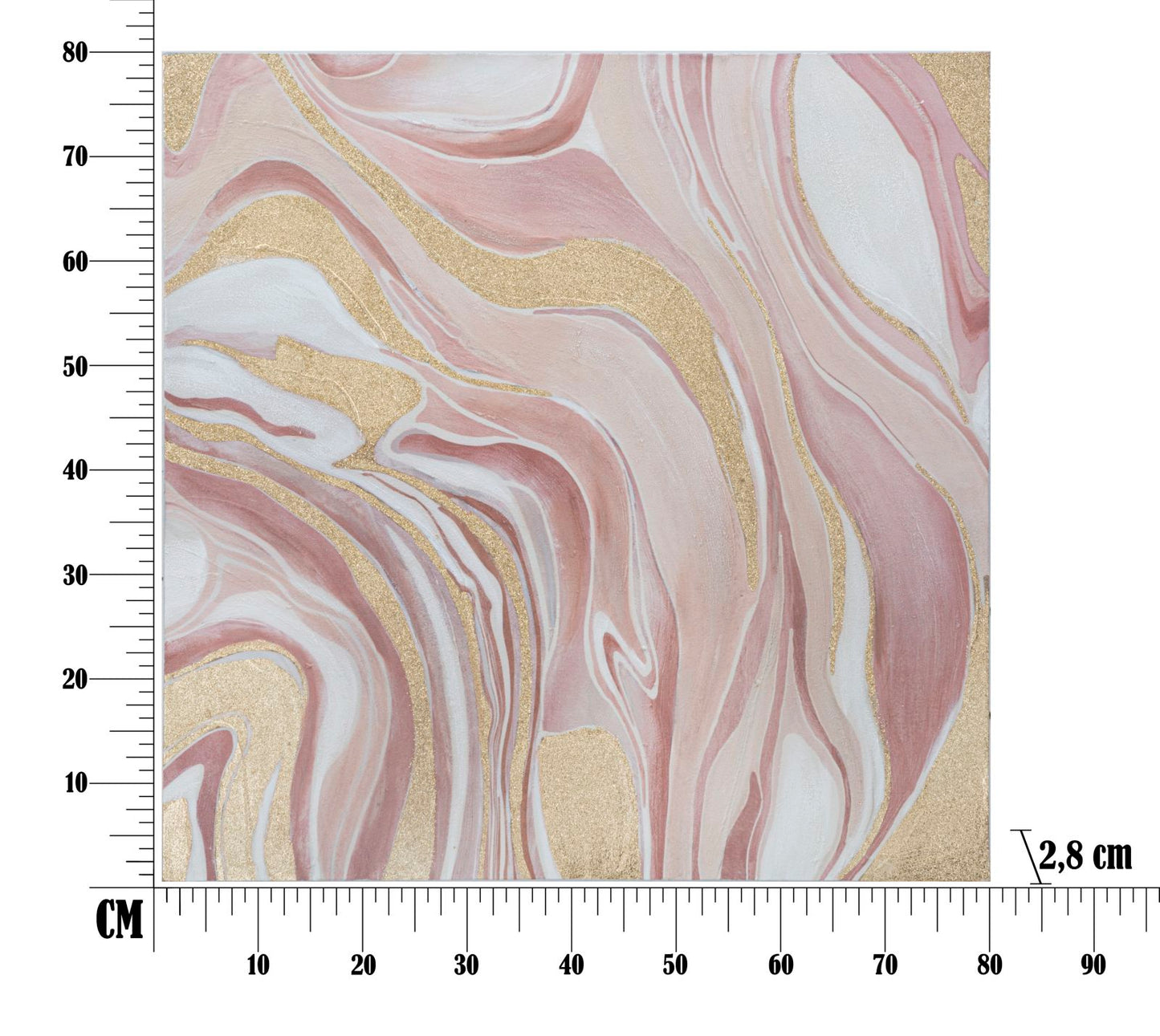 DIPINTO SU TELA ROSE CM 80X2,8X80