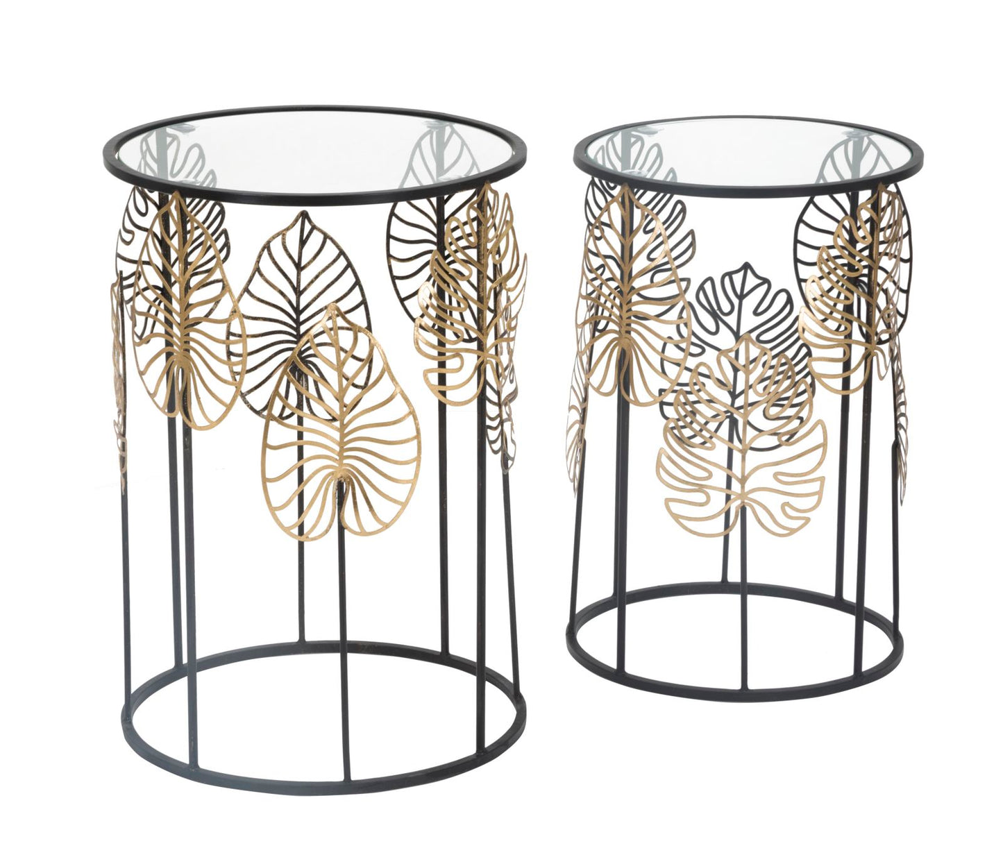 TAVOLINETTI FOGLIE GLAM COPPIA CM ? 38X55-33X50