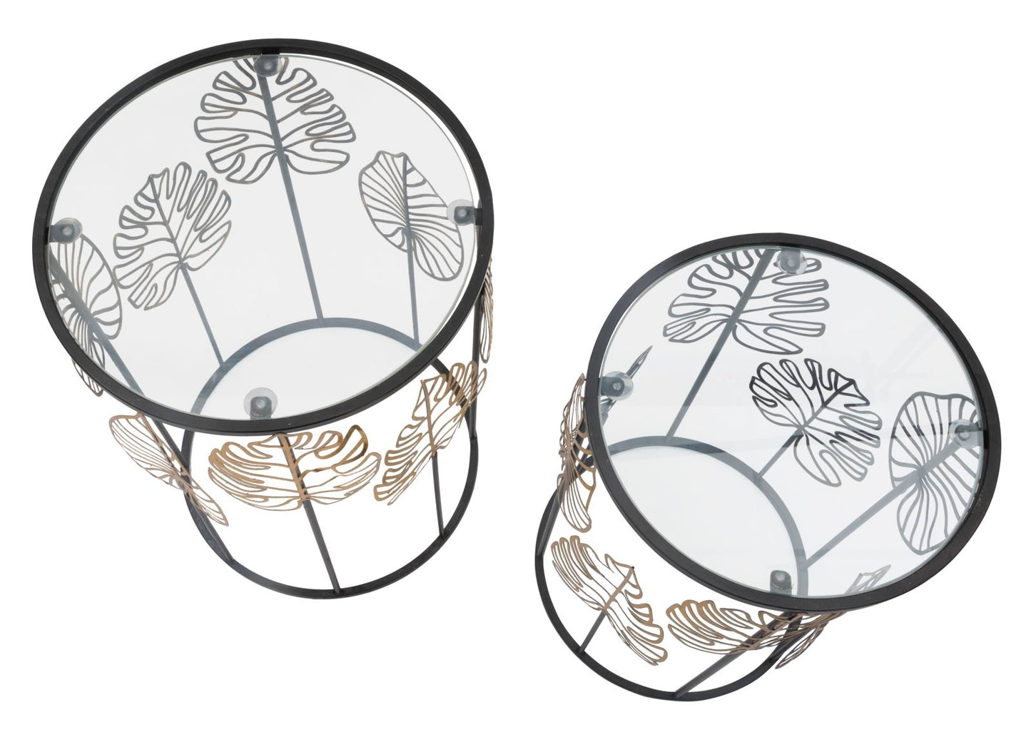TAVOLINETTI FOGLIE GLAM COPPIA CM ? 38X55-33X50