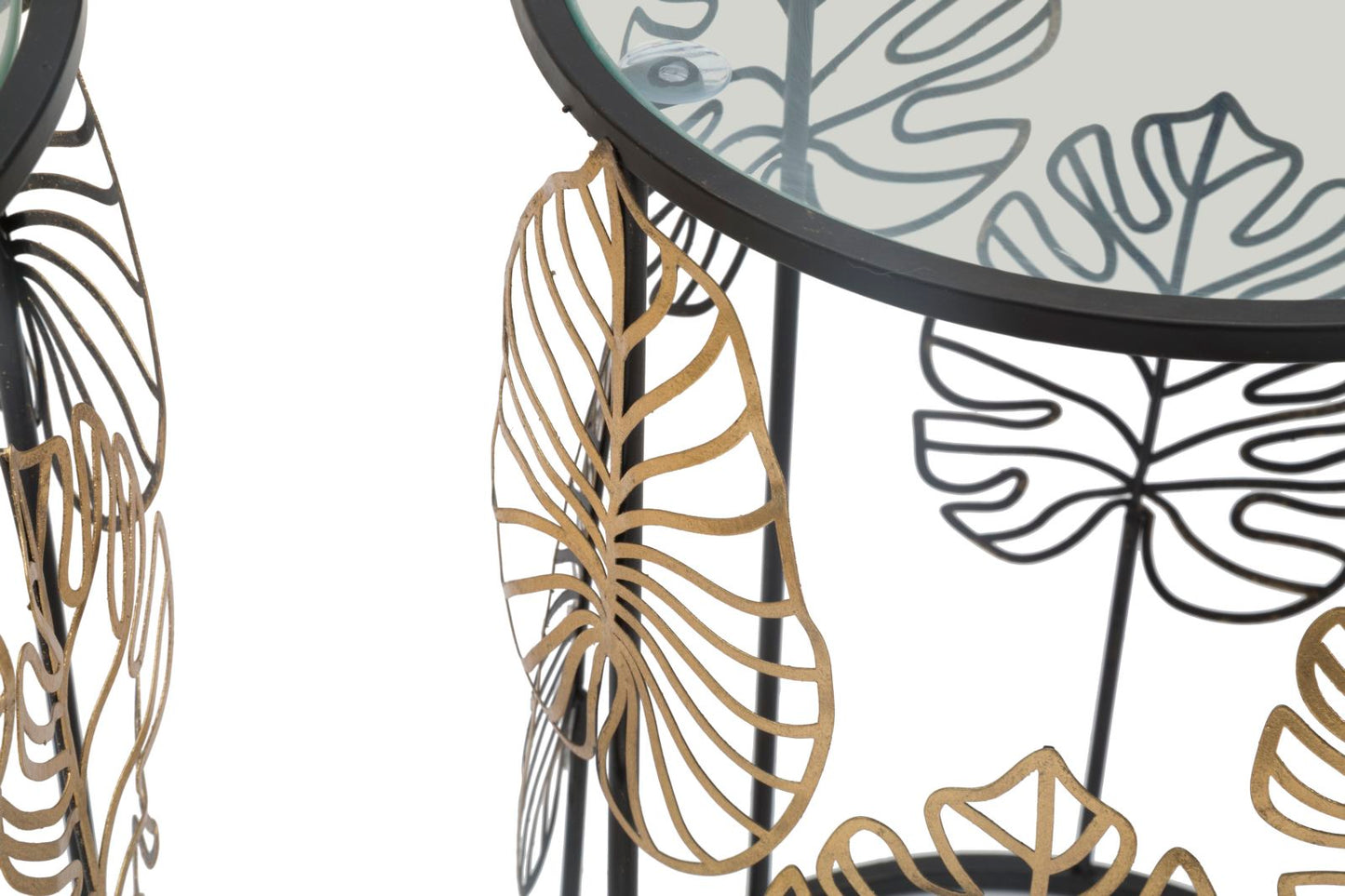 TAVOLINETTI FOGLIE GLAM COPPIA CM ? 38X55-33X50