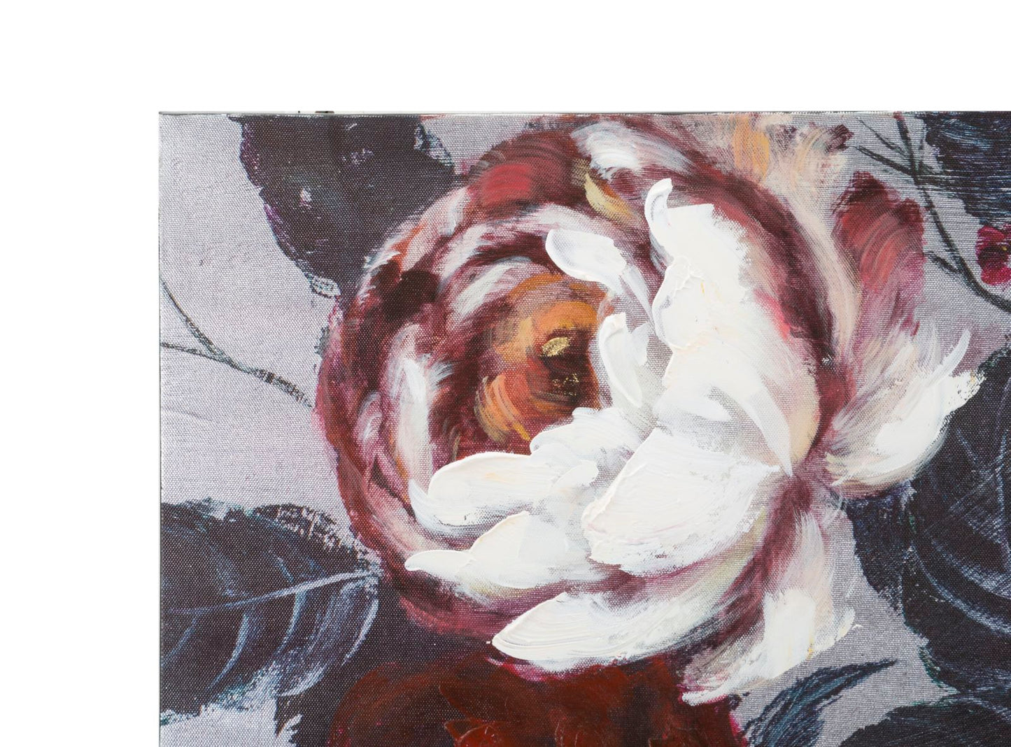 DIPINTO SU TELA BLANC/ROUGE FLEUR FONC¨¦ CM 
120X3,7X60