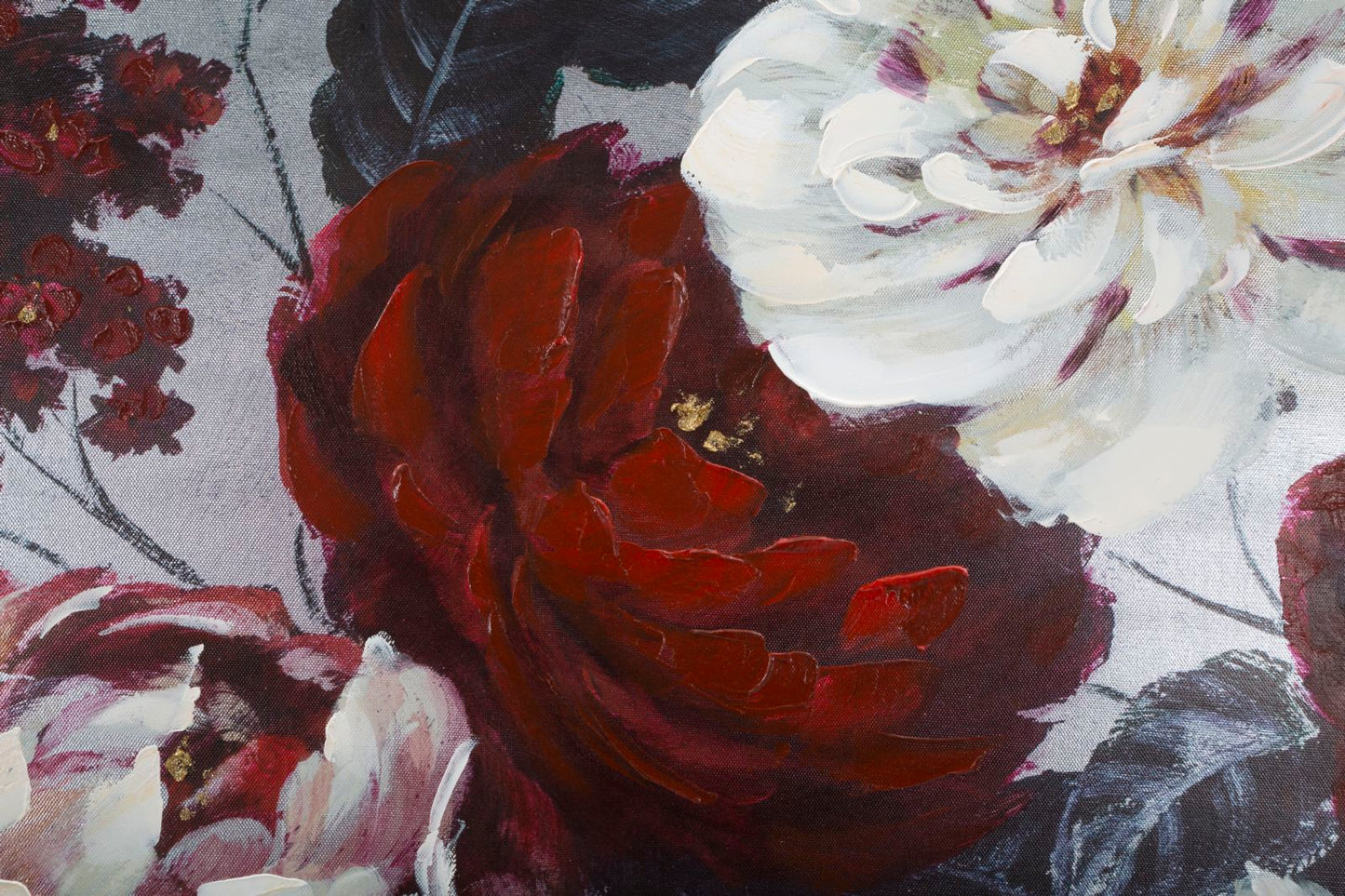 DIPINTO SU TELA BLANC/ROUGE FLEUR FONC¨¦ CM 
120X3,7X60