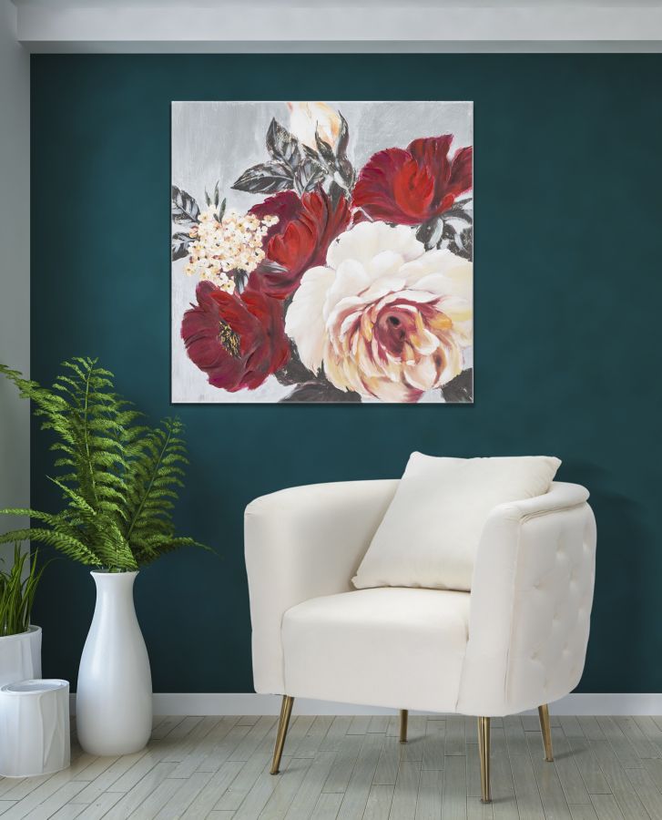 DIPINTO SU TELA FLEUR ROUGE CARR¨¦ CM 90X3,7X90